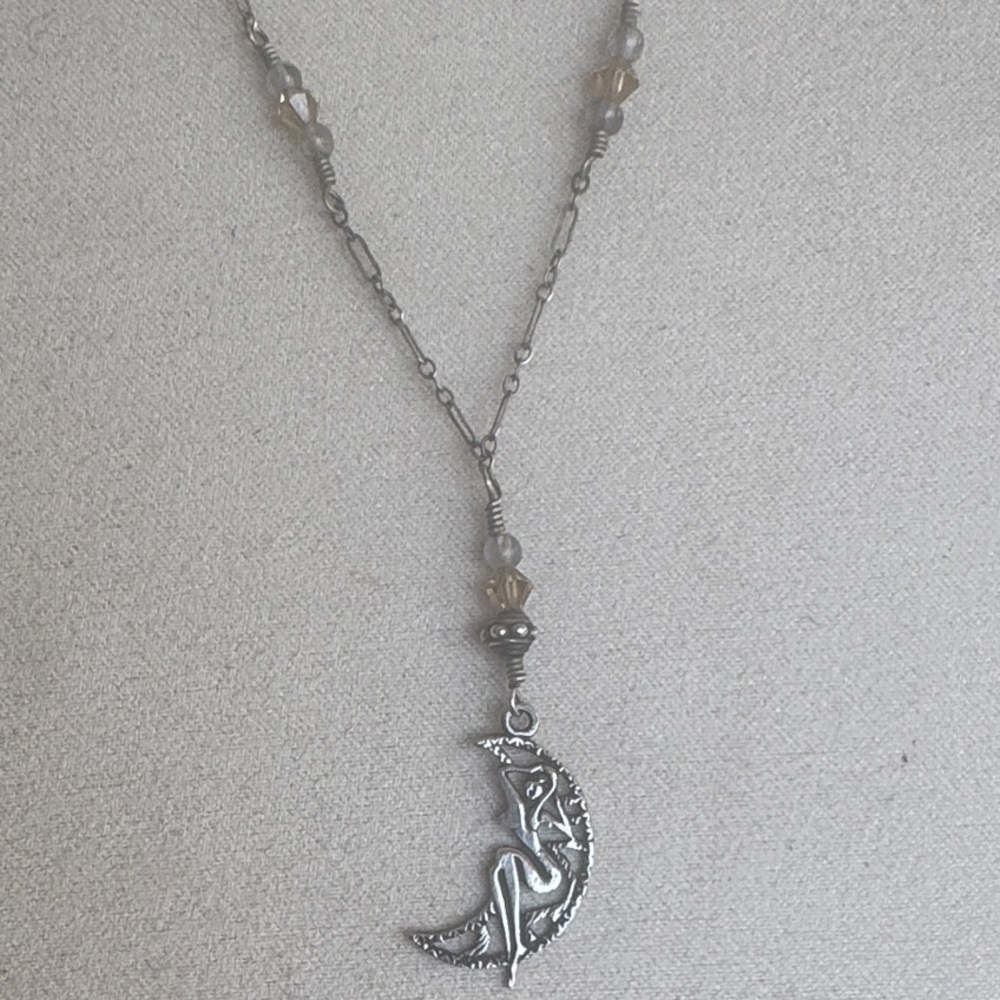 Mystical Sterling Silver Moon Goddess Necklace